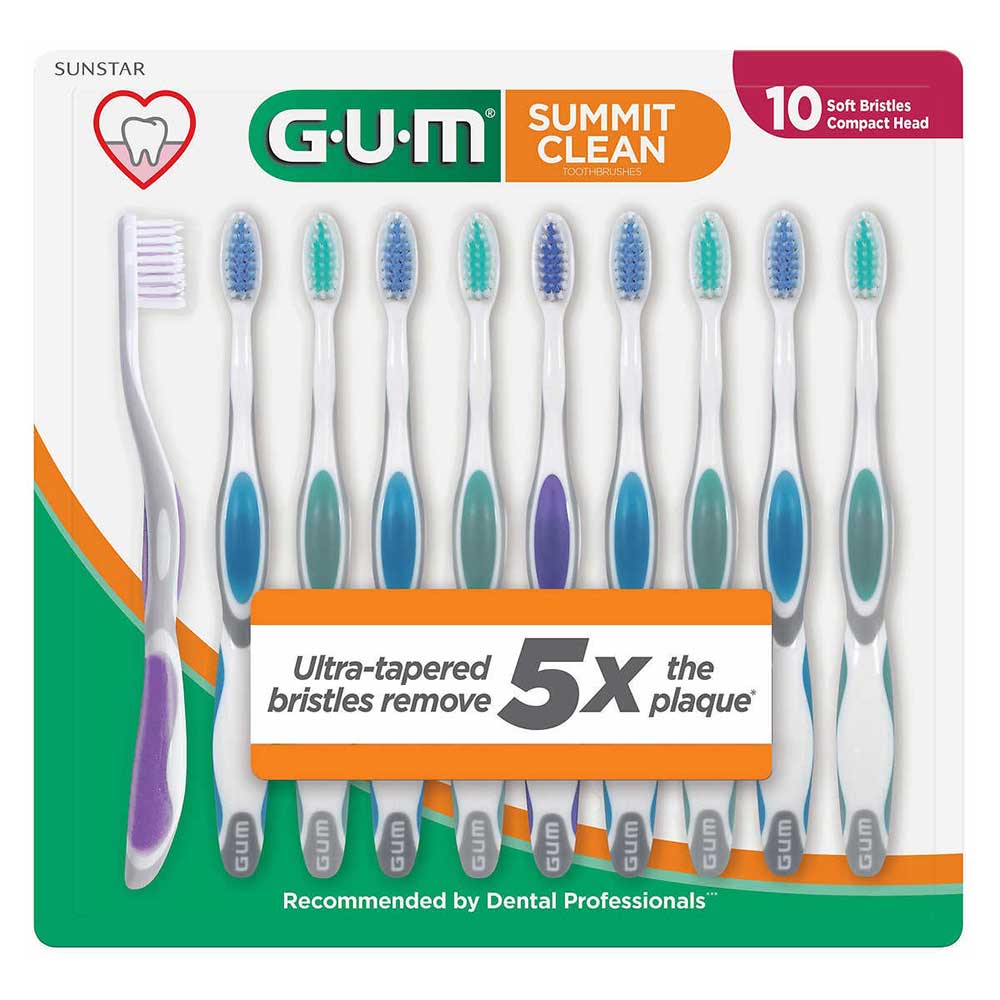 Bàn chải răng Sunstar GUM Summit Clean - Soft, vỉ 10 cái