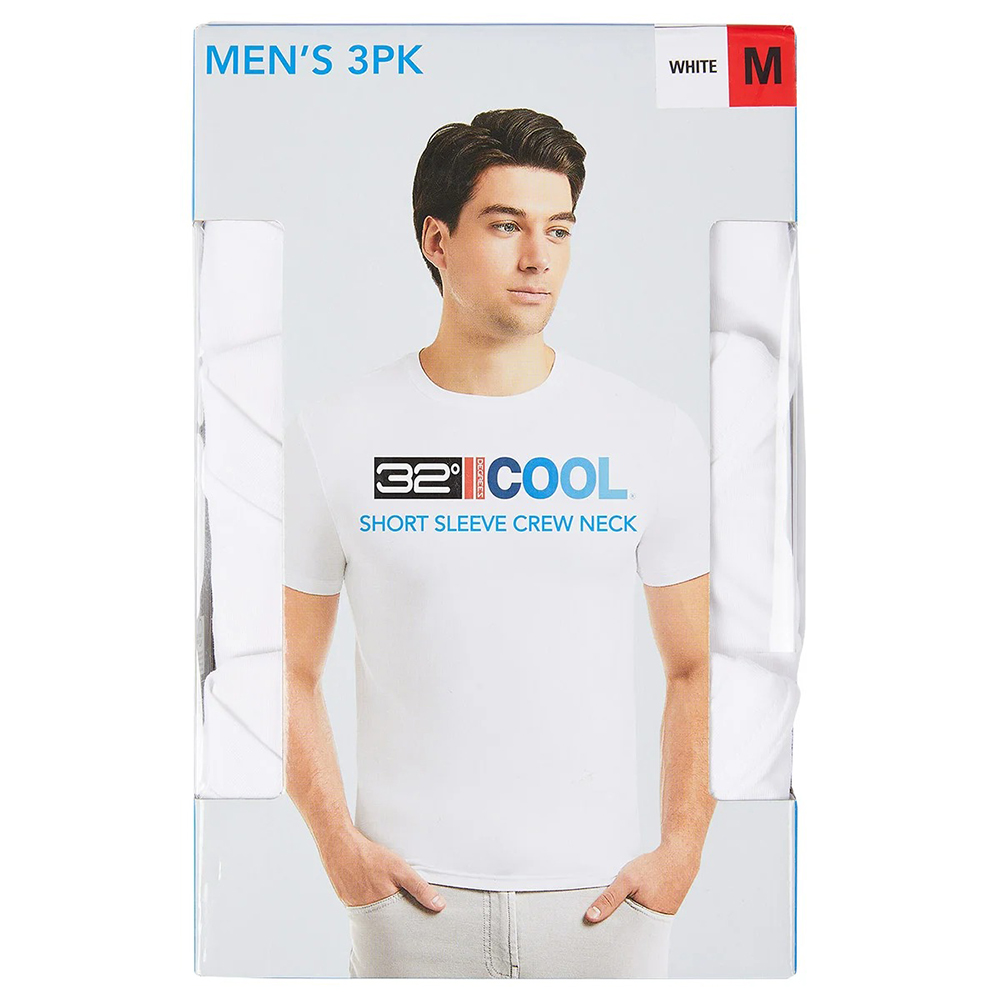 Set 3 áo 32 Degrees Men's Cool - White, Size M
