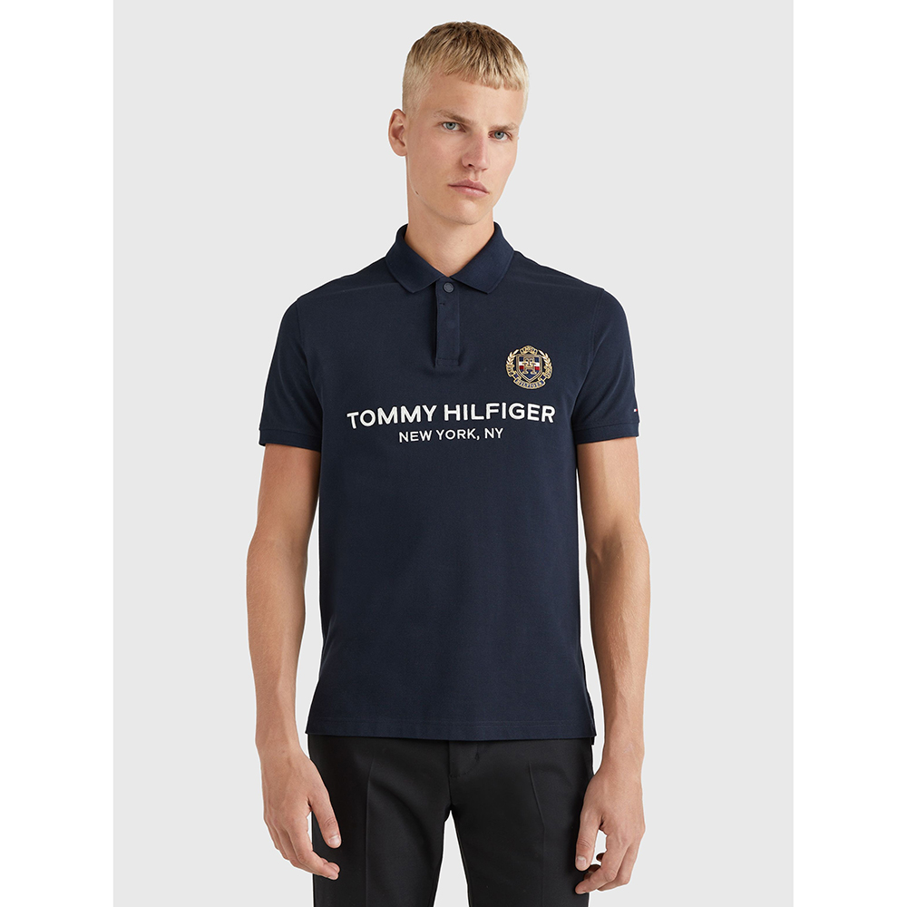 Áo Tommy Hilfiger Icons Crest Slim Fit Polo - Desert Sky, Size XL