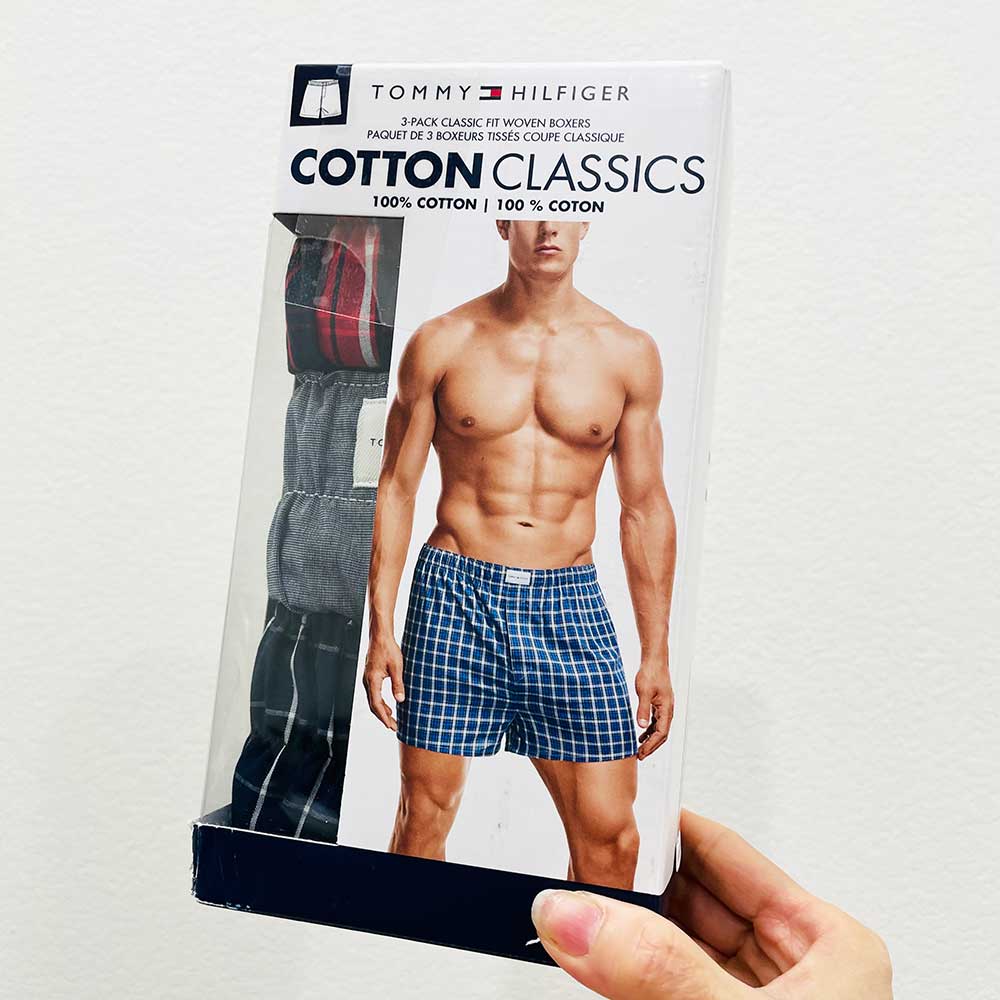 Set 3 quần Tommy Hilfiger Cotton Classic Fit Woven Boxers - Grey/Stripes Color, Size S