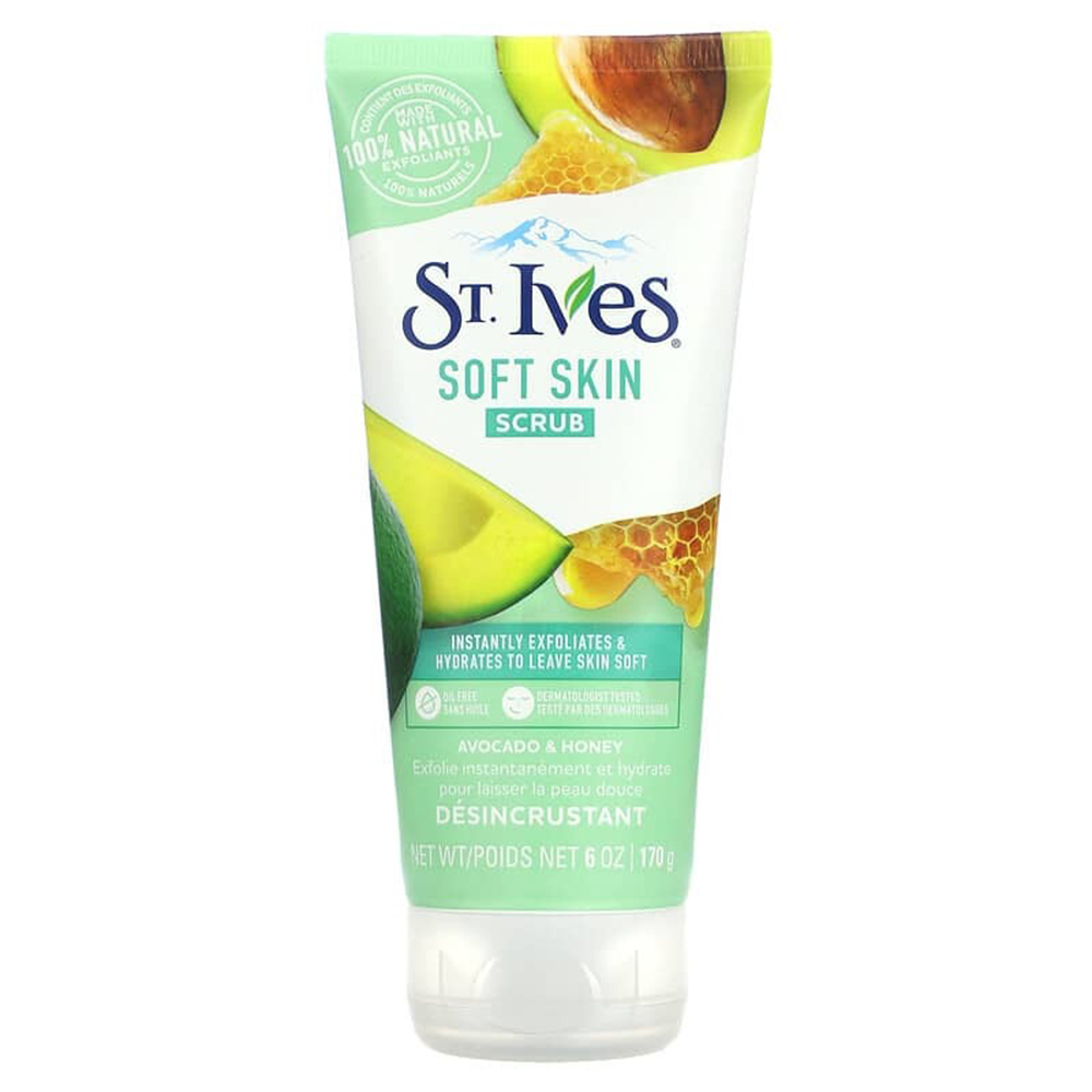 Rửa mặt St.Ives Soft Skin Avocado & Honey Face Scrub, 170g