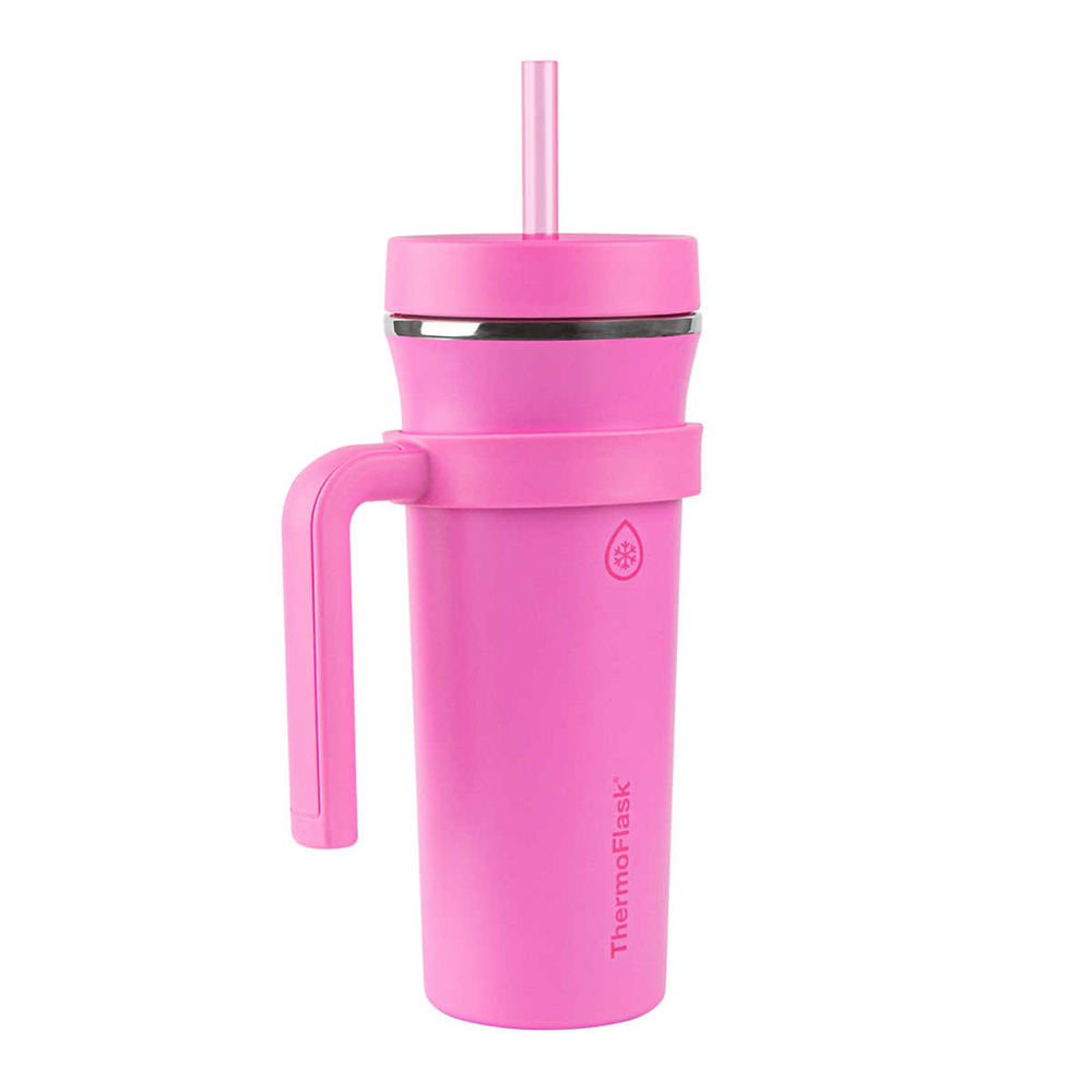 Ly giữ nhiệt ThermoFlask Insulated Standard Straw Tumbler with Handles - Pink, 950ml