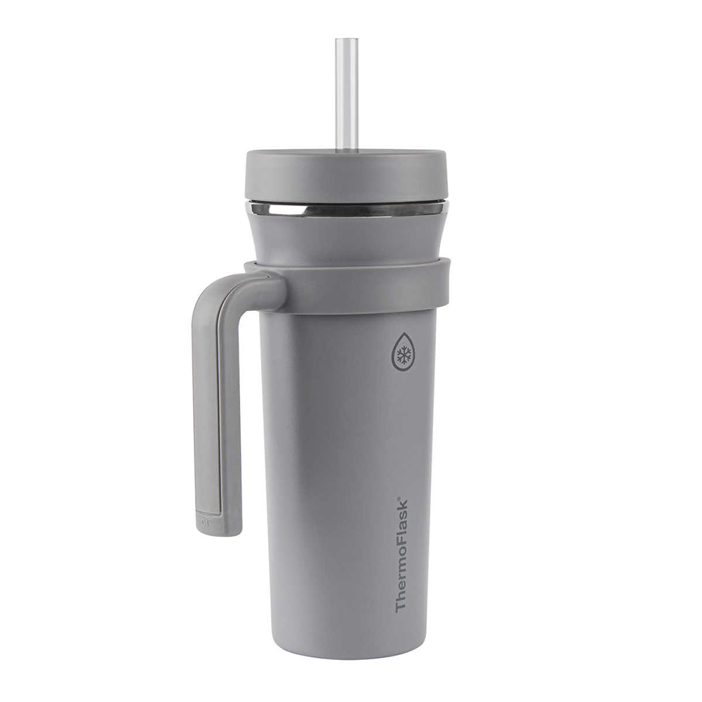 Ly giữ nhiệt ThermoFlask Insulated Standard Straw Tumbler with Handles - Grey, 950ml