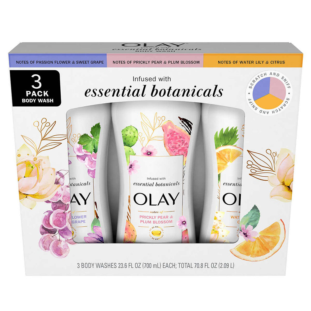 Set tắm Olay Infused With Essential Botanicals, 3 x 700ml