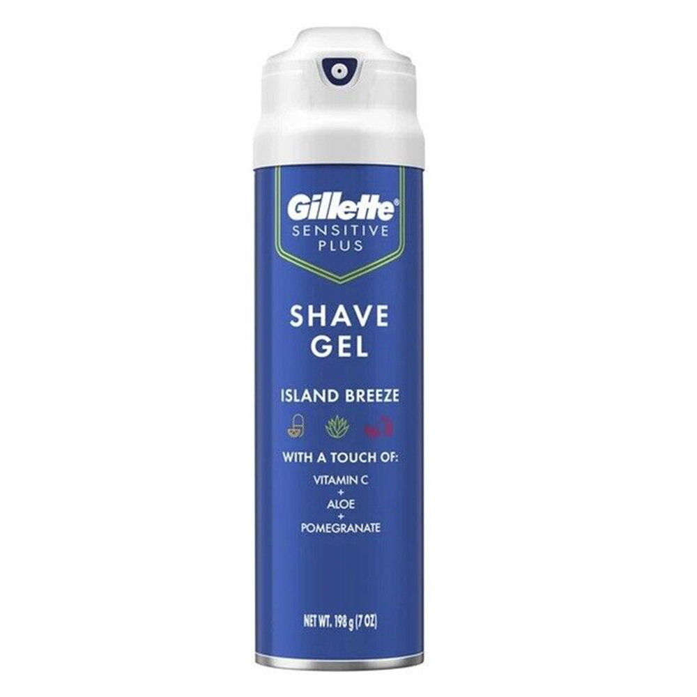 Gel cạo râu Gillette Sensitive Plus Island Breeze, 198g