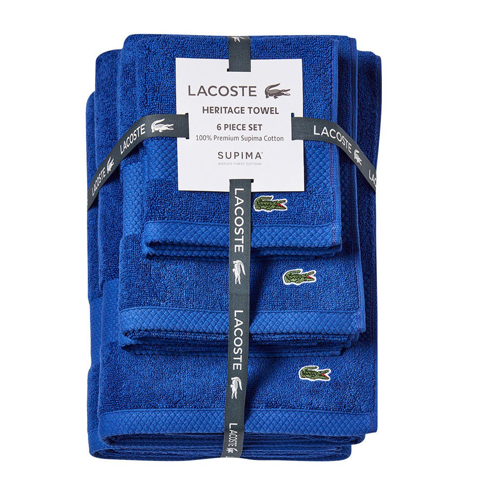 Set khăn tắm Lacoste Heritage, Surf Blue