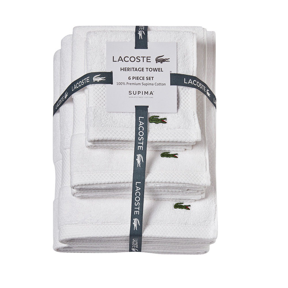 Set khăn tắm Lacoste Heritage, White
