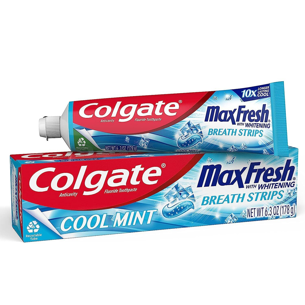 Kem đánh răng Colgate Max Fresh With Whitening Breath Strips, 178g