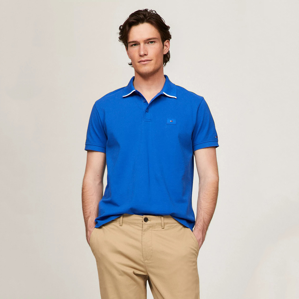 Áo Tommy Hilfiger Regular Fit Under Collar Logo Polo - Blue, Size L