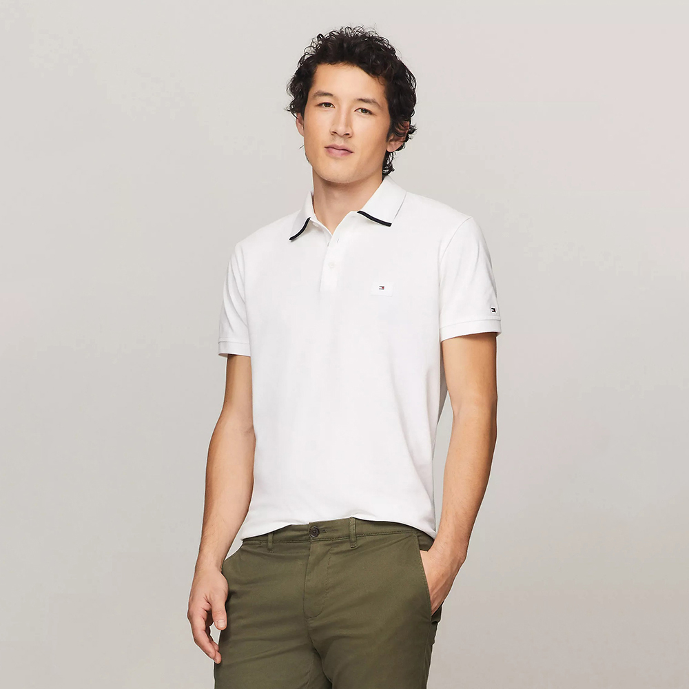 Áo Tommy Hilfiger Regular Fit Under Collar Logo Polo - White, Size L