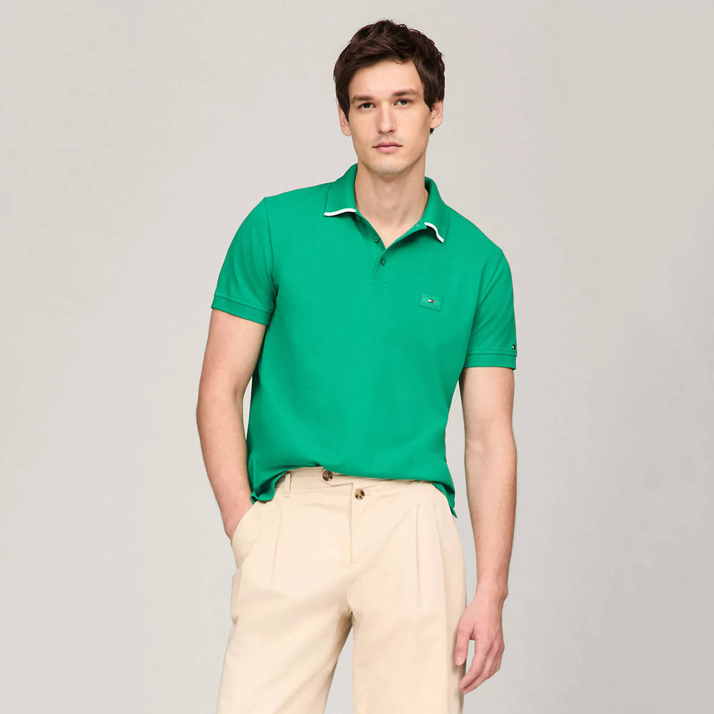 Áo Tommy Hilfiger Regular Fit Under Collar Logo Polo - Palm Leaf, Size L