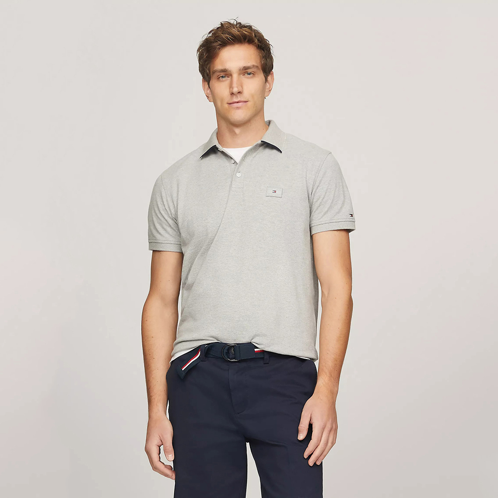 Áo Tommy Hilfiger Regular Fit Under Collar Logo Polo - Light Grey Heather, Size L