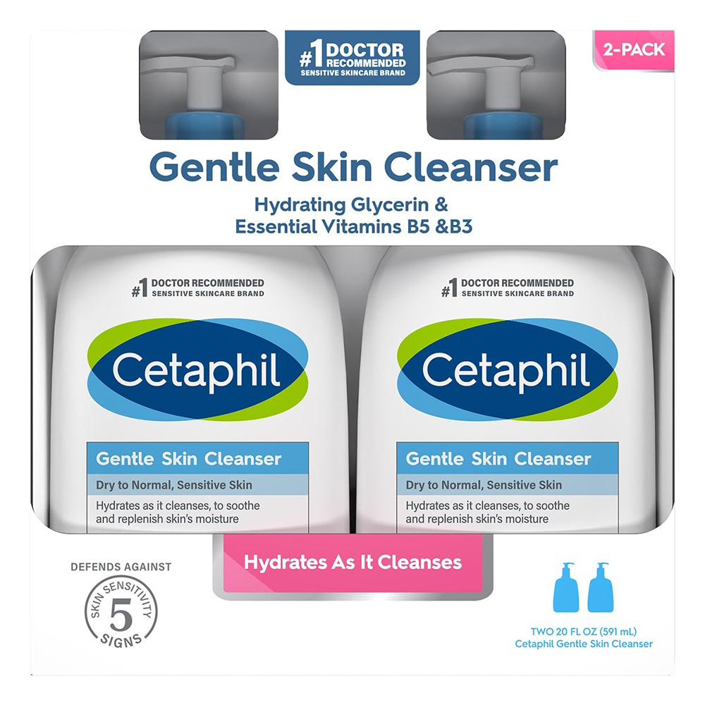 Set rửa mặt Cetaphil Gentle Skin Cleanser, 2 x 591ml