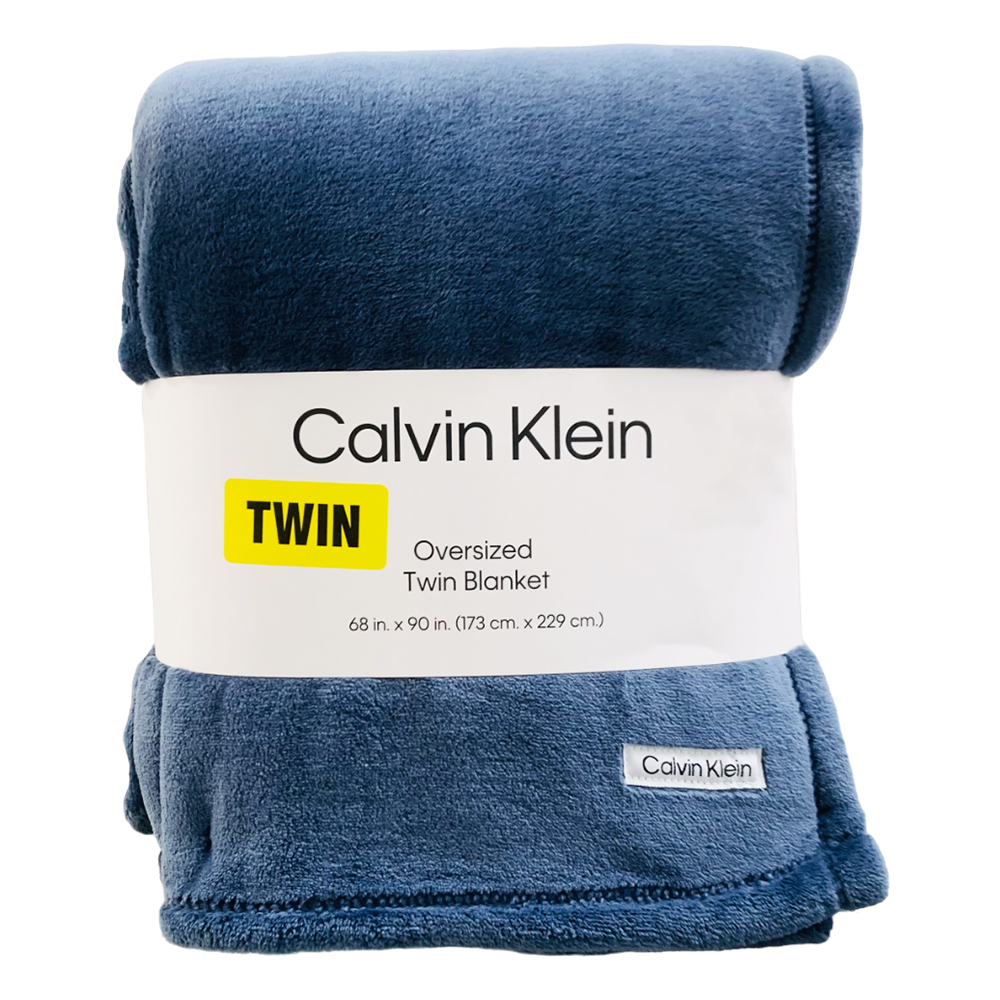 Chăn Calvin Klein Solid Fleece - Twin Size, Navy