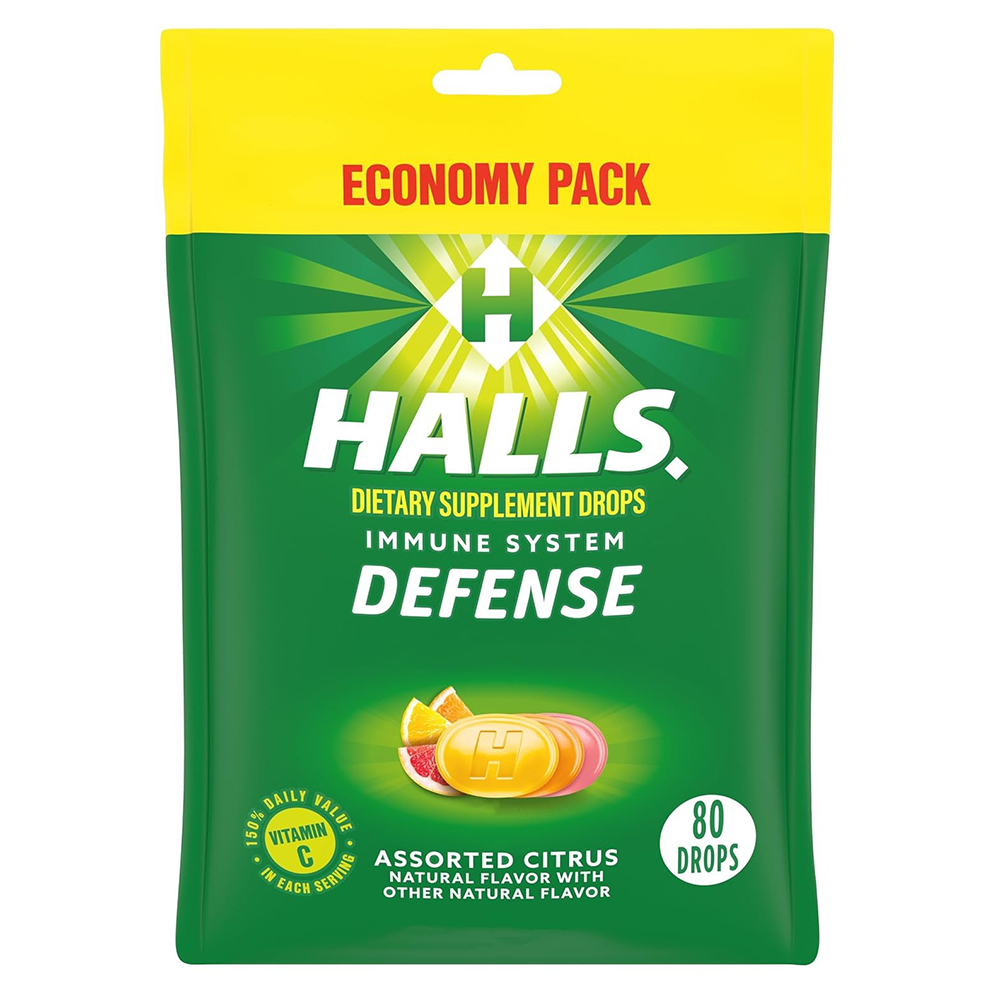 Kẹo ngậm Halls Defense - Assorted Citrus, 80 viên