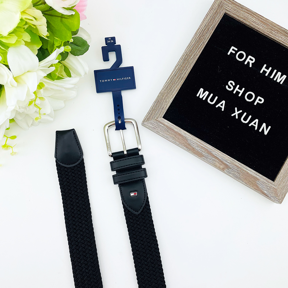 Thắt lưng Tommy Hilfiger Fabric Web Braided Belt - Black, Size L (38-40)