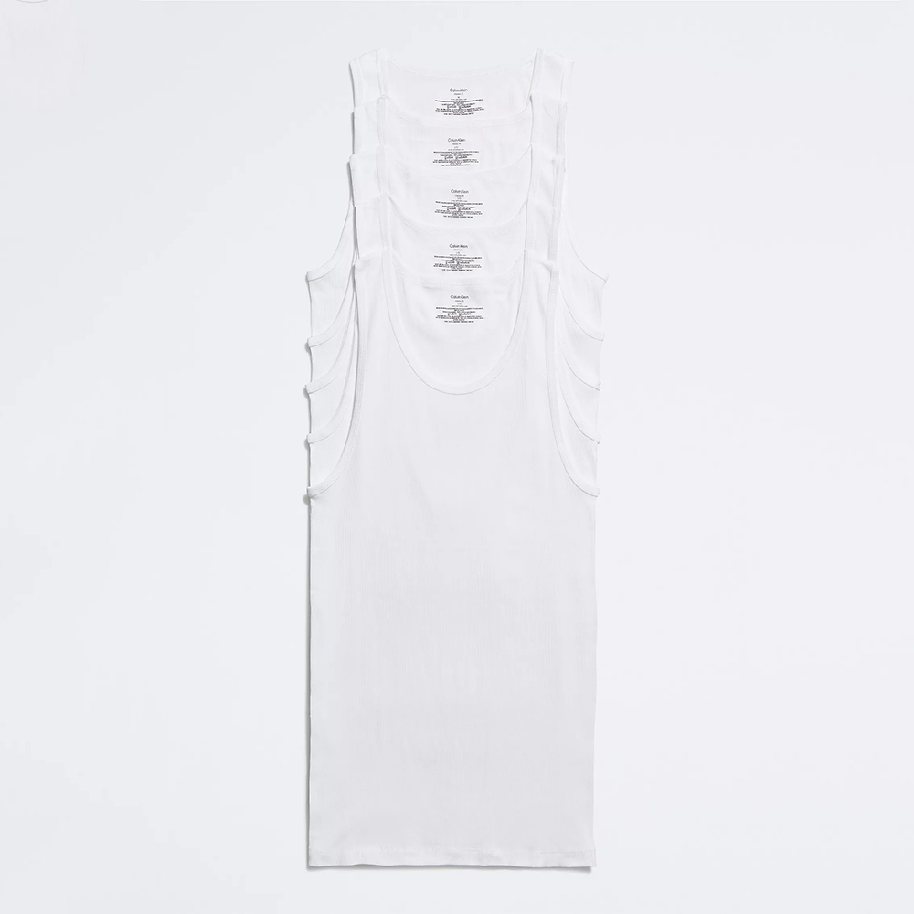 Set 5 áo Calvin Klein Cotton Classics Tank - White, Size M