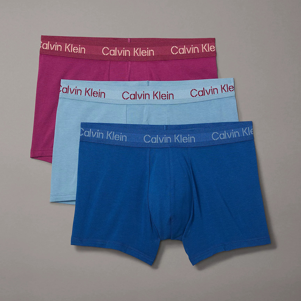 Set 3 quần Calvin Klein Stencil Logo Cotton Stretch - Pink/Blue/Midnight Blue, Size L