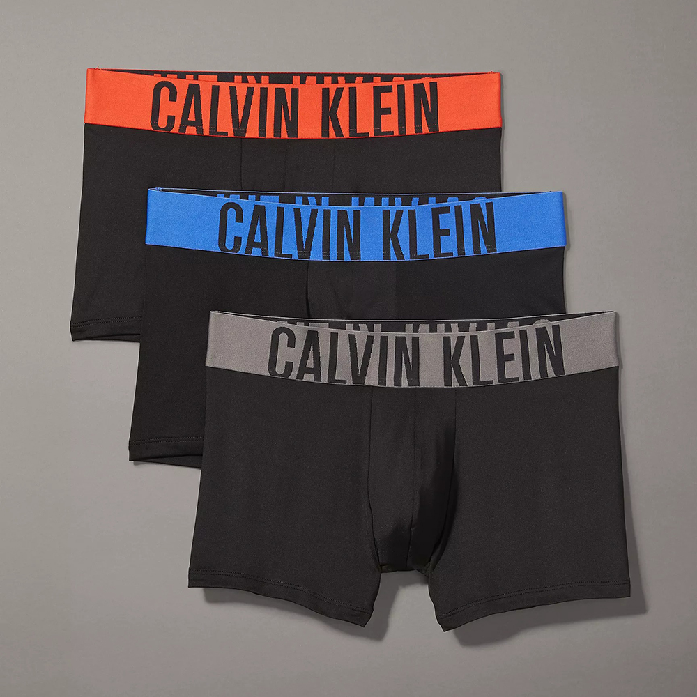 Set 3 quần Calvin Klein Intense Power Low Rise Trunk - Blue/Grey/Red, Size M