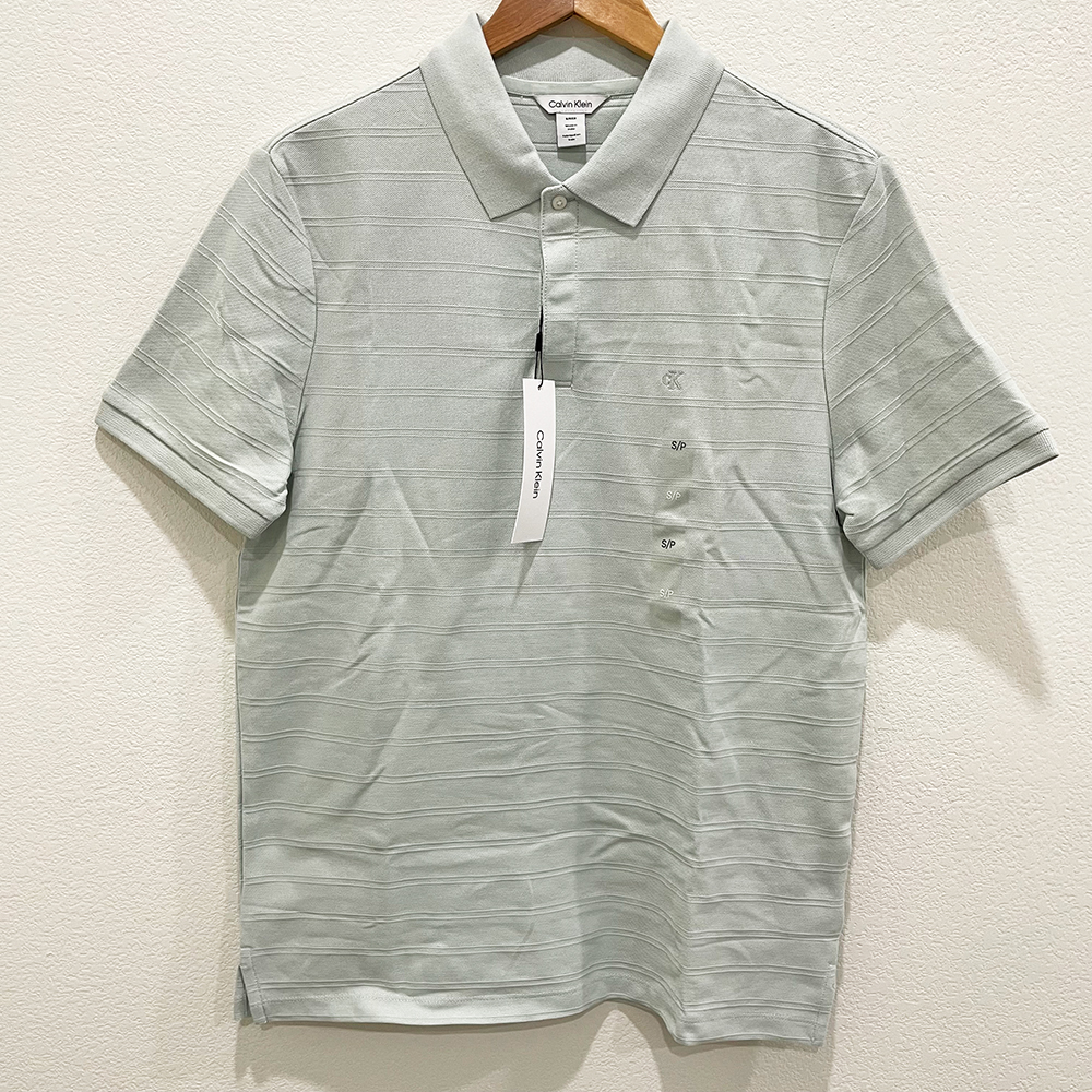 Áo Calvin Klein Stripe Polo Shirt - Mint, Size S