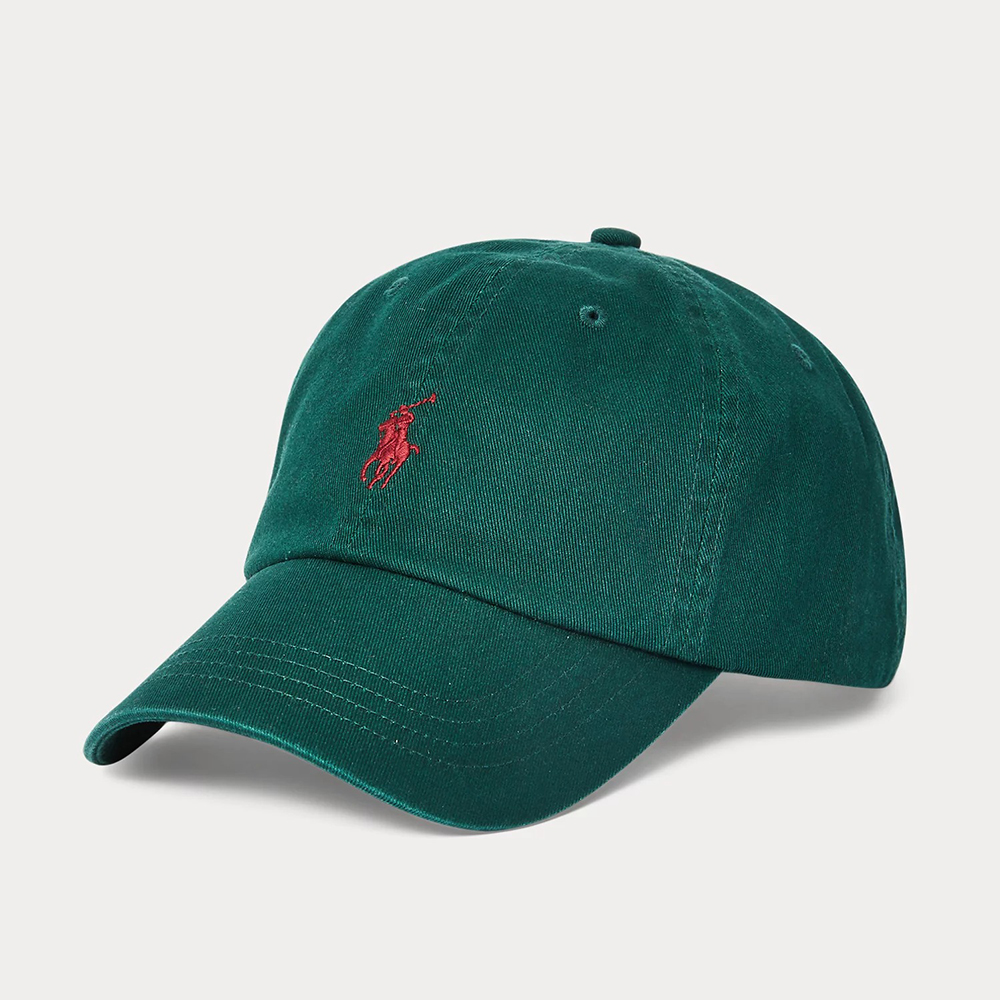 Mũ Polo Ralph Lauren Cotton Chino Ball Cap, Green/Red