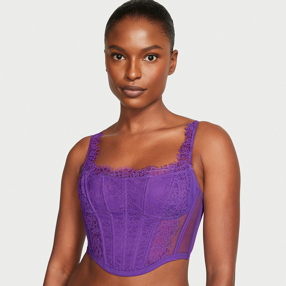 Áo Victoria's Secret Lace Corset Top - Violetta, Size M