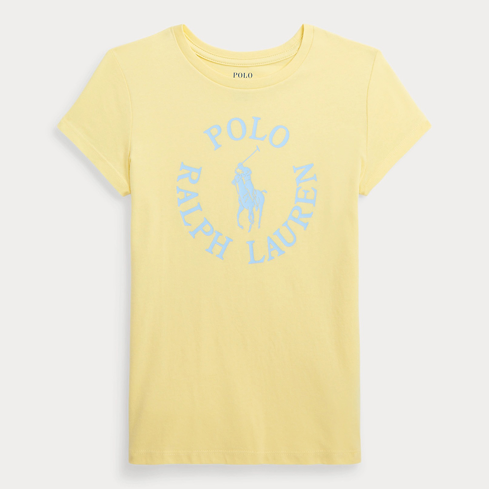 Áo Polo Ralph Lauren Big Pony Logo Cotton Jersey Tee - Yellow, Size XL (Girl)