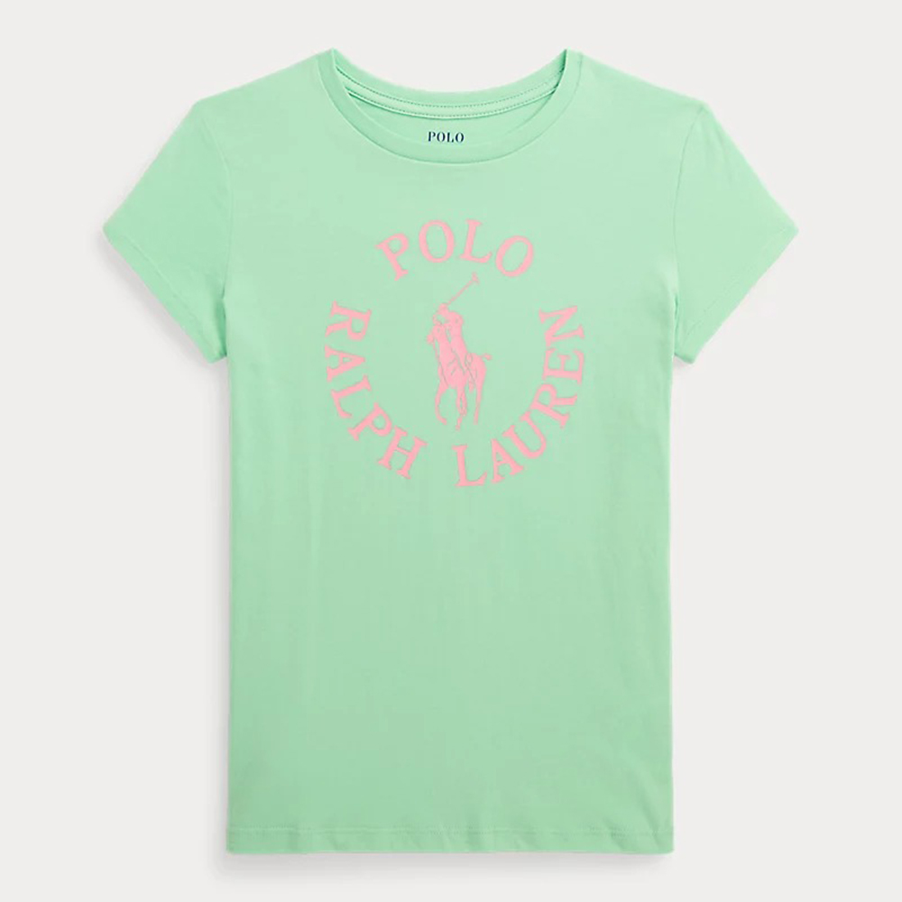 Áo Polo Ralph Lauren Big Pony Logo Cotton Jersey Tee - Longwood Green, Size XL (Girl)