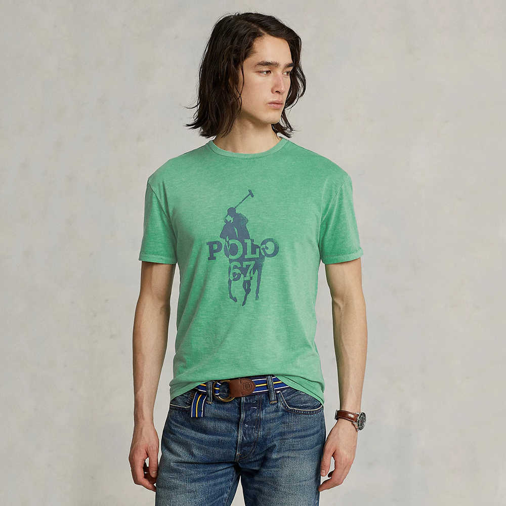 Áo Polo Ralph Lauren Custom Slim Fit Big Pony Logo - Green, Size M