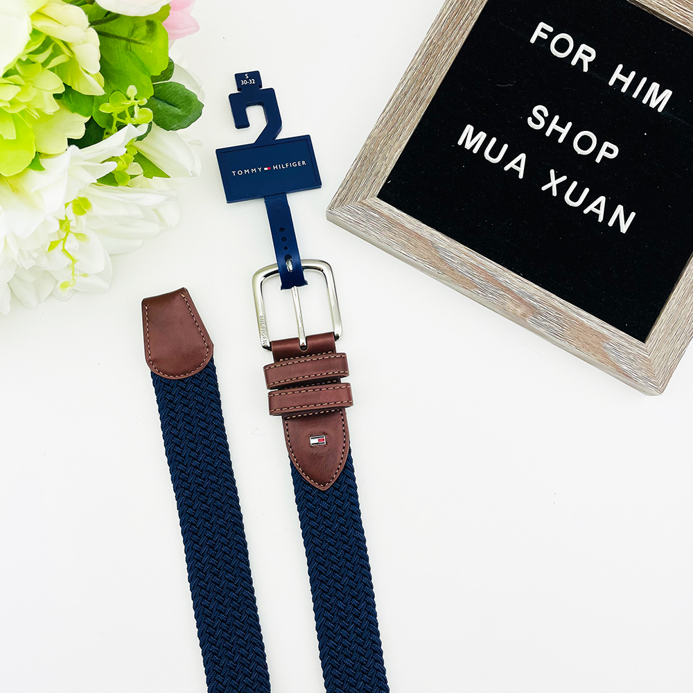 Thắt lưng Tommy Hilfiger Fabric Web Braided Belt - Navy, Size XL (42-44)