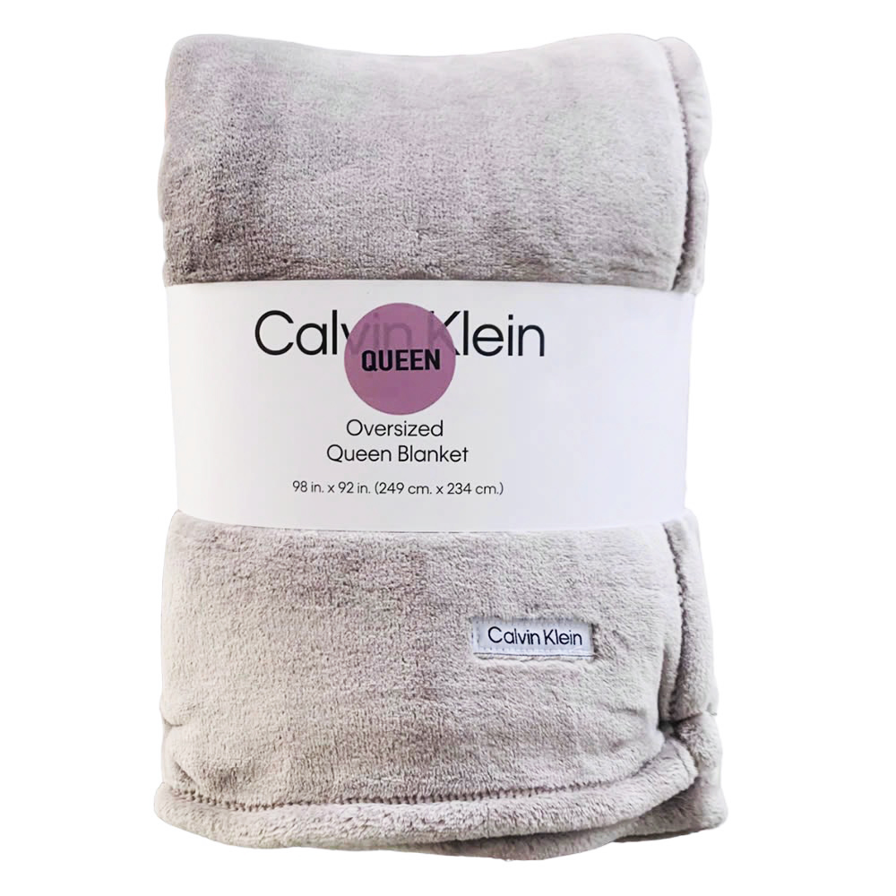 Chăn Calvin Klein Solid Fleece - Queen Size, Latte