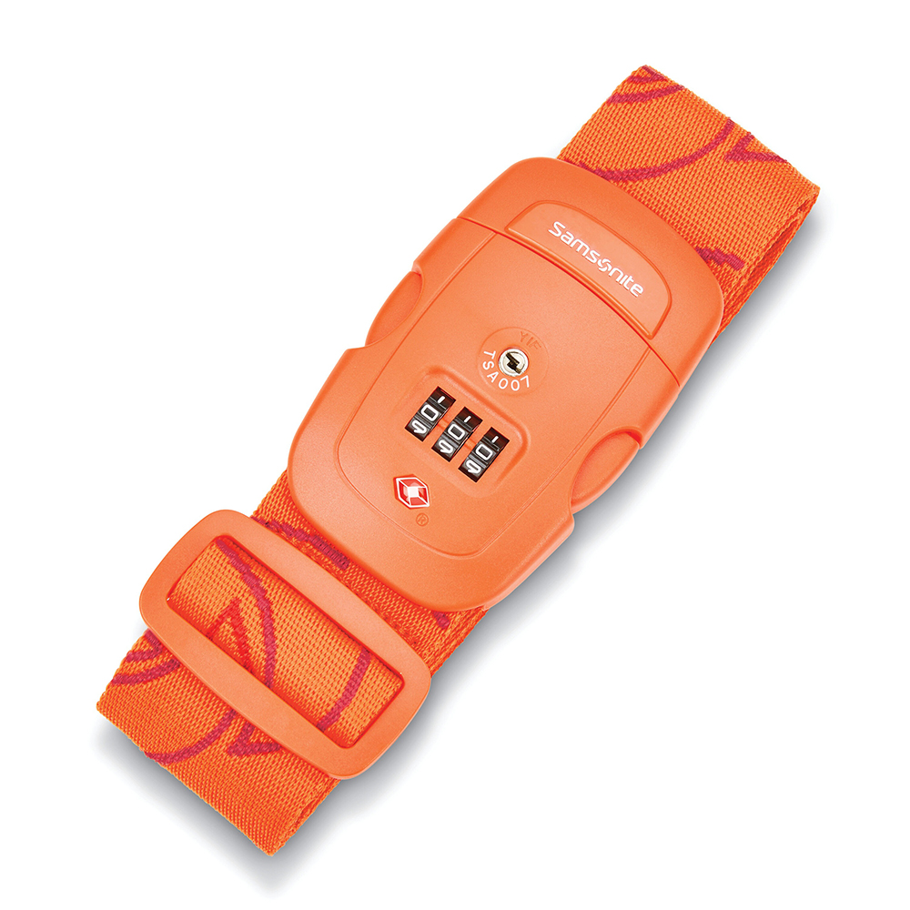 Dây buộc vali Samsonite 3 Dial Travel Sentry Combination Luggage Strap, Orange Tiger