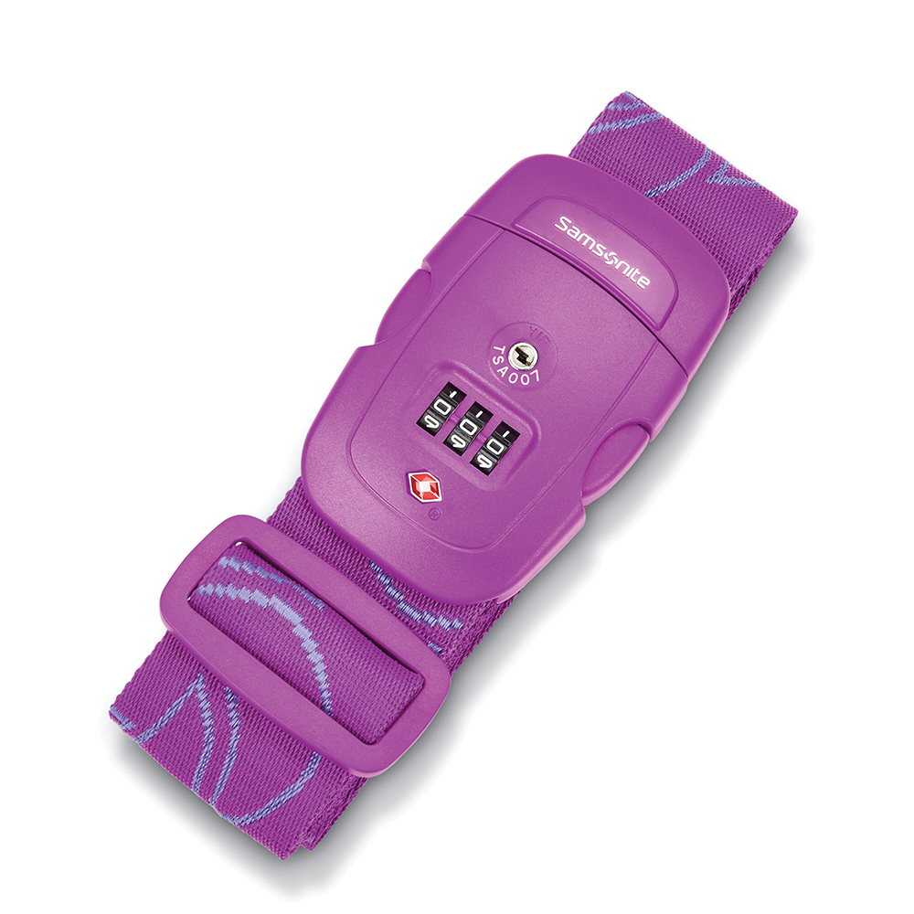 Dây buộc vali Samsonite 3 Dial Travel Sentry Combination Luggage Strap, Ultraviolet