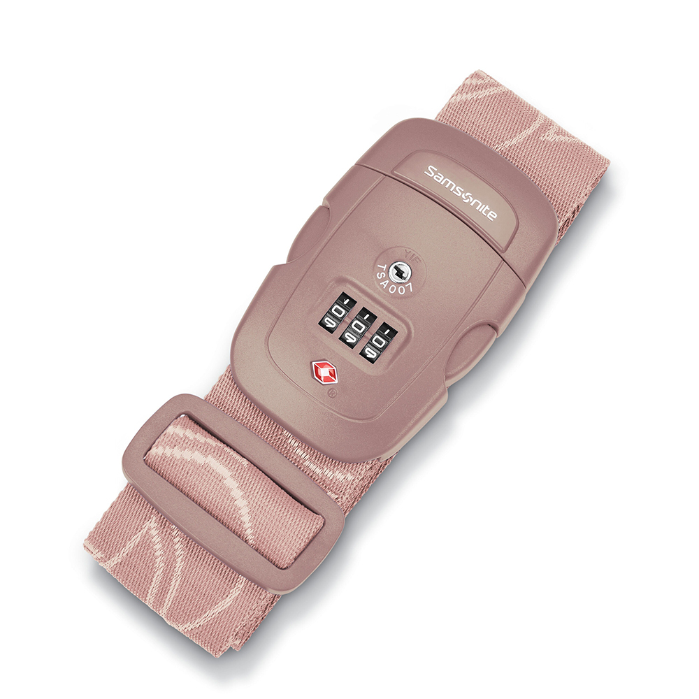 Dây buộc vali Samsonite 3 Dial Travel Sentry Combination Luggage Strap, Dusty Rose