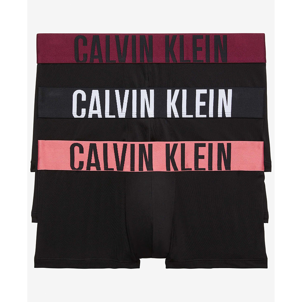 Set 3 quần Calvin Klein Intense Power Low Rise Trunk - Purple Potion/Black/Calypso Coral, Size M