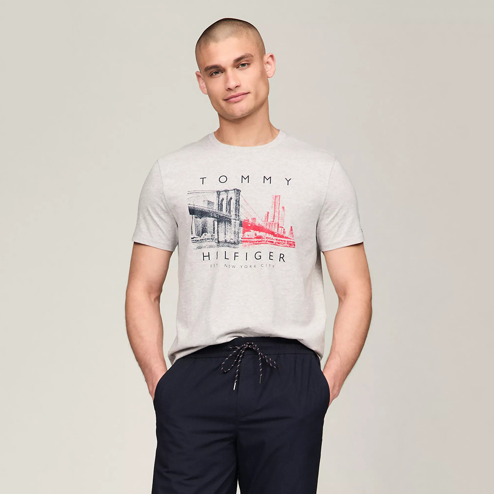 Áo Tommy Hilfiger Hilfiger NYC Graphic - Grey, Size L