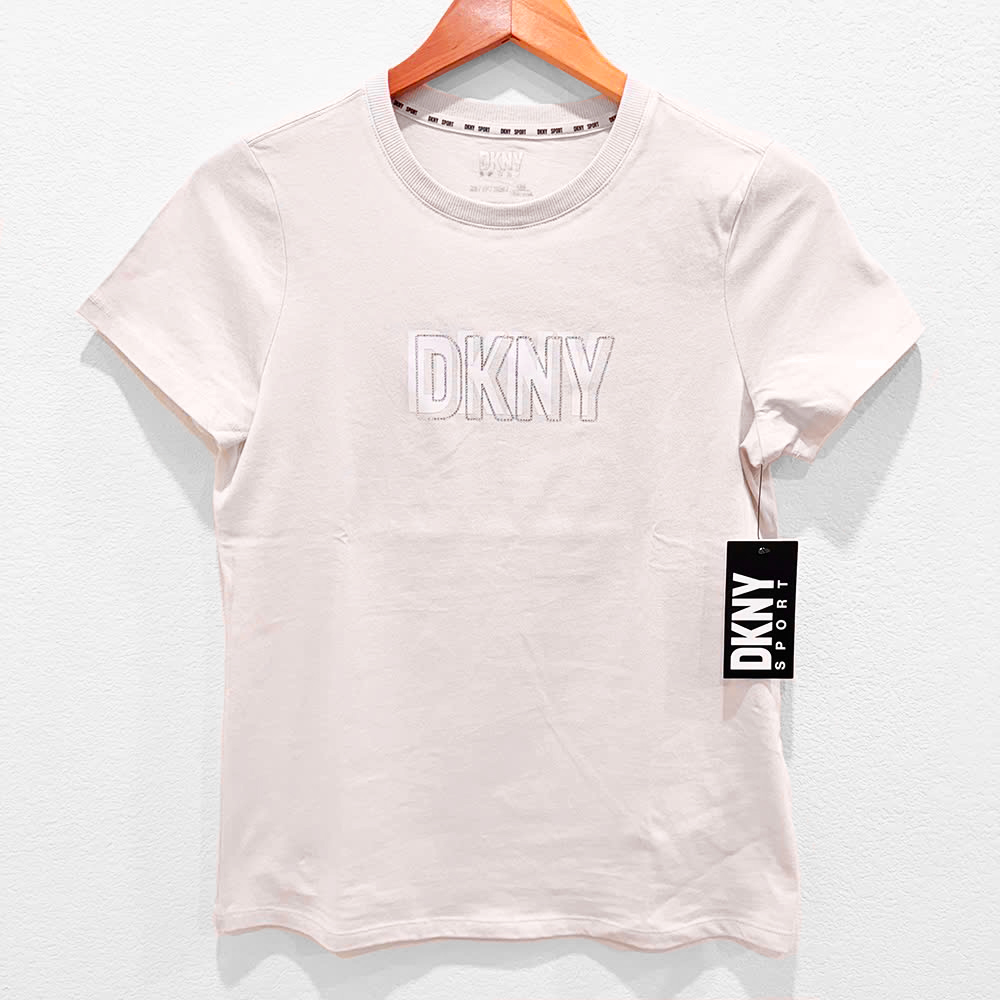 Áo DKNY Cotton Embellished-Logo - Sand, Size XS