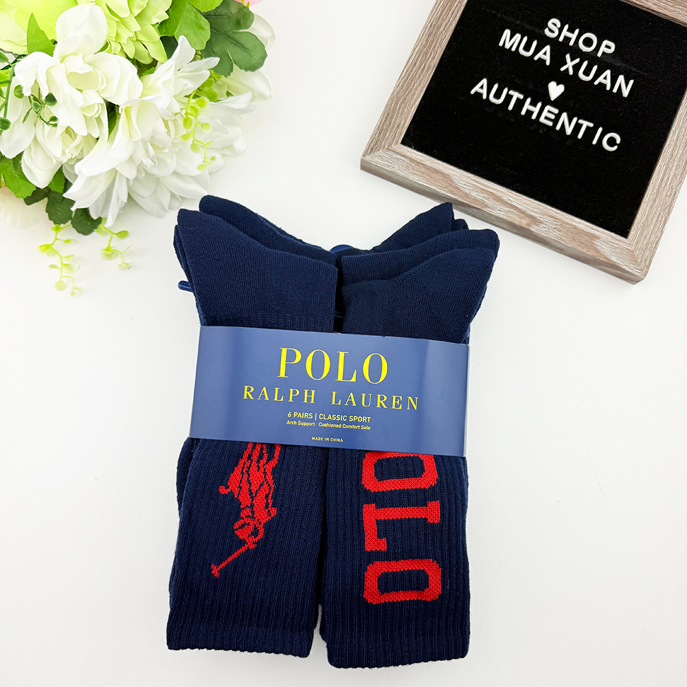 Vớ Polo Ralph Lauren Classic Sport - Set 6 đôi, Navy