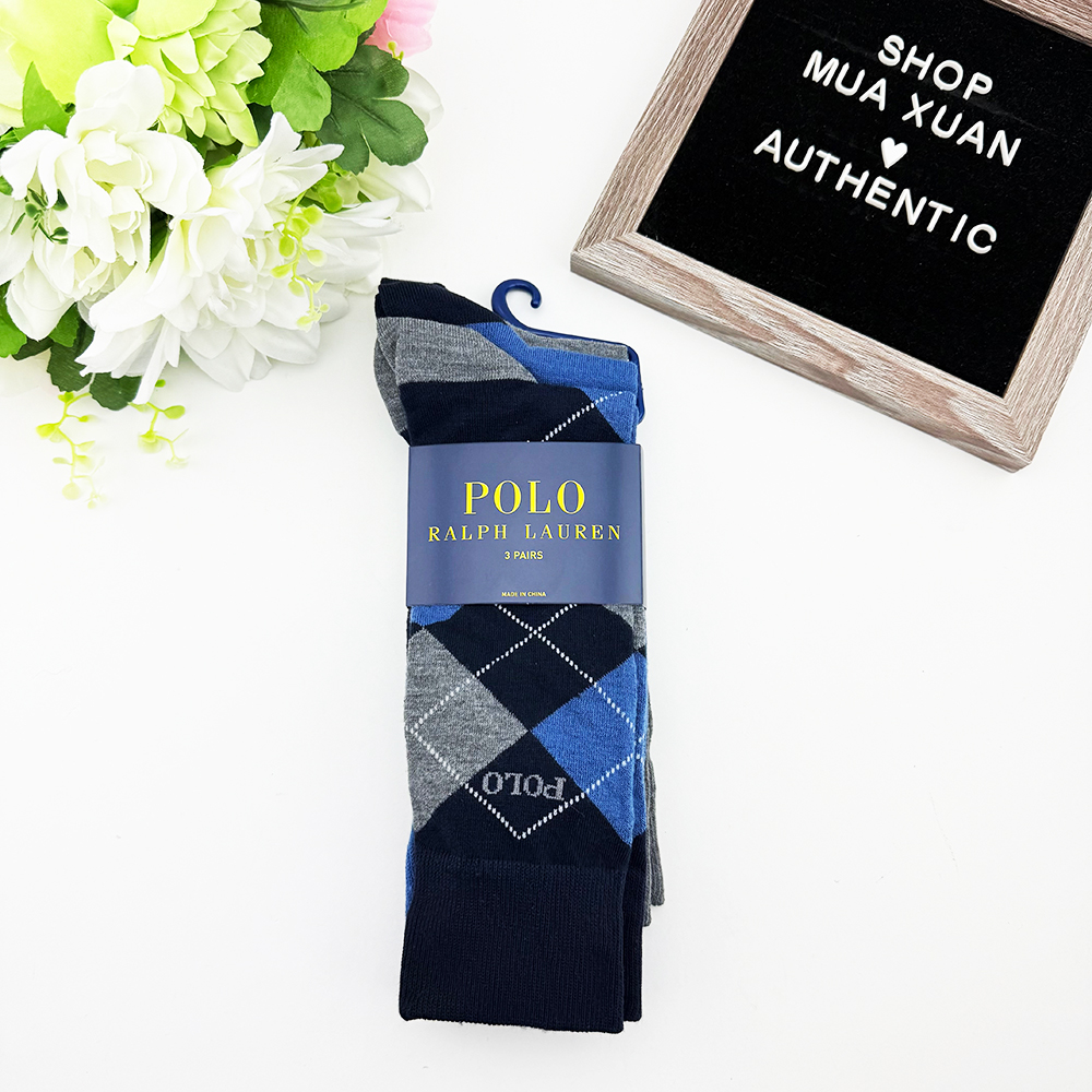 Vớ Polo Ralph Lauren Trouser Dress - Set 3 đôi, Multi/Blue/Grey