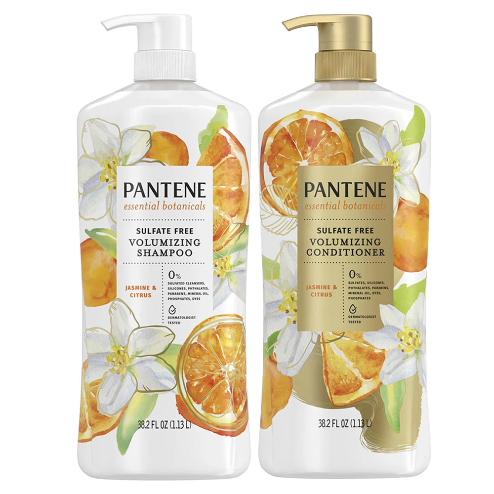 Bộ dầu gội + xả Pantene Essential Botanicals Jasmine & Citrus, 2 x 1.13L