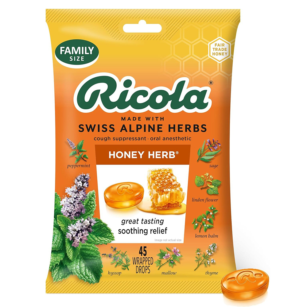 Kẹo ngậm Ricola Herb Cough - Honey Herb, 45 viên