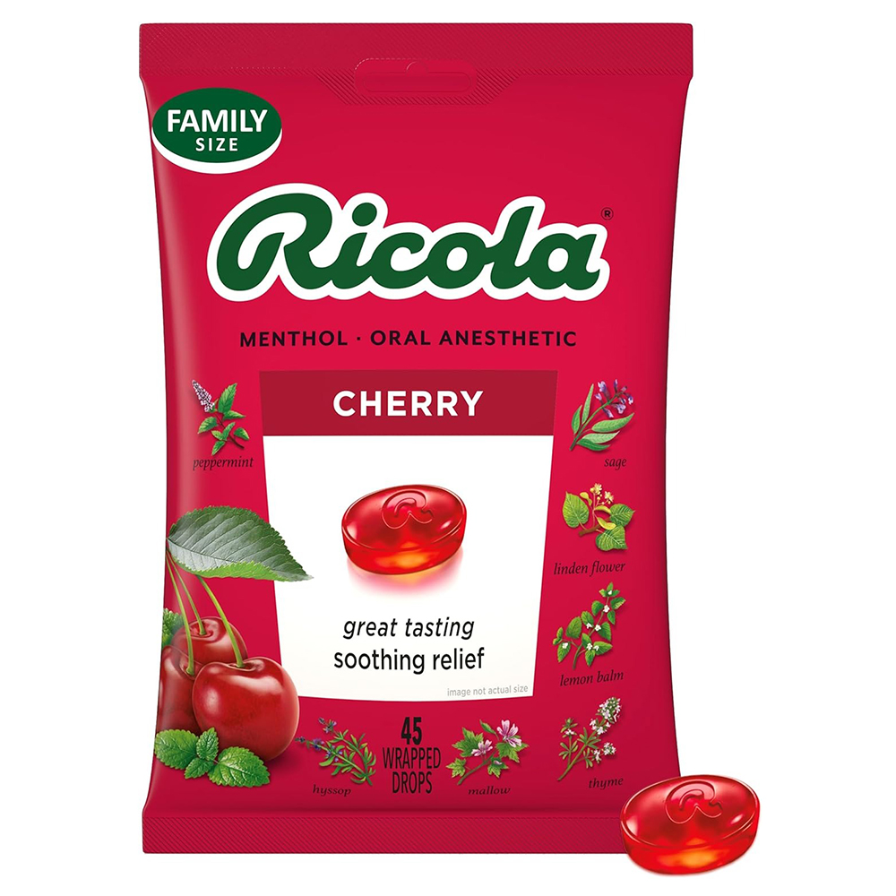 Kẹo ngậm Ricola Herb Throat - Cherry, 45 viên