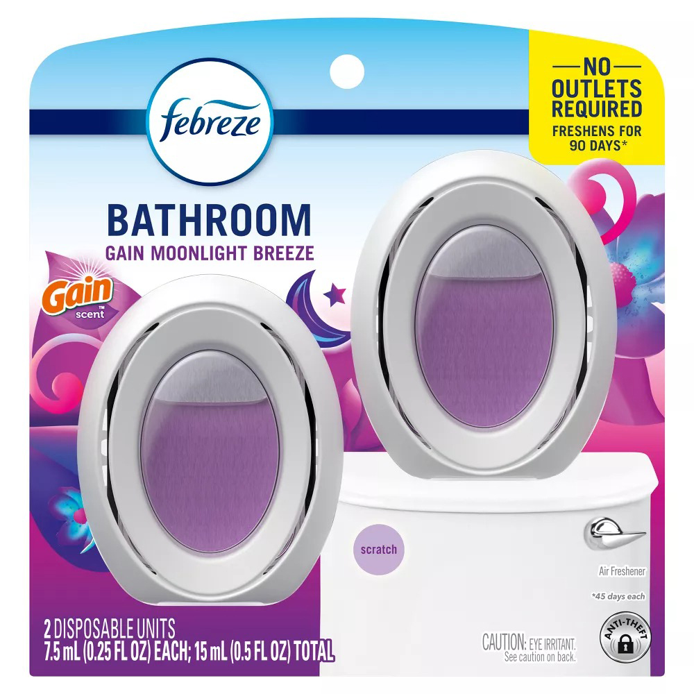 Tinh dầu thơm phòng Febreze Bathroom - Gain Moonlight Breeze, 2 x 7.5ml