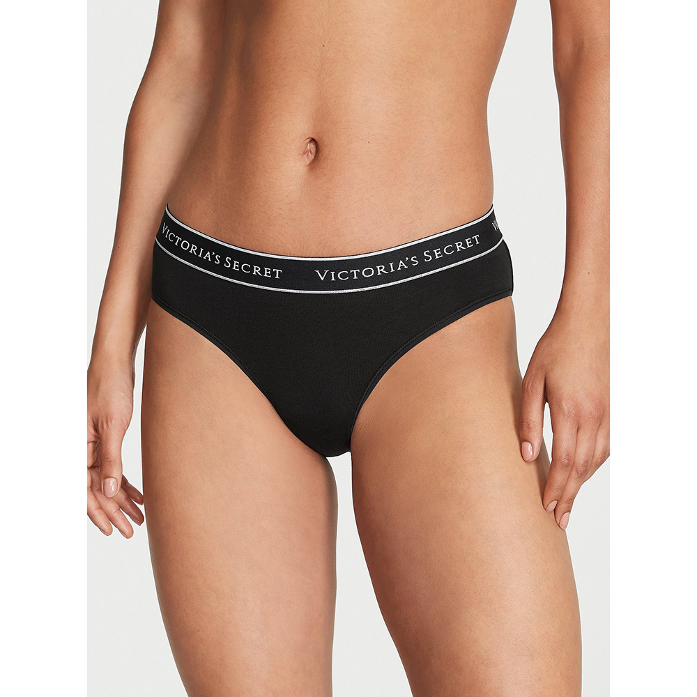 Quần lót Victoria's Secret Logo Cotton Hiphugger - Black, Size L