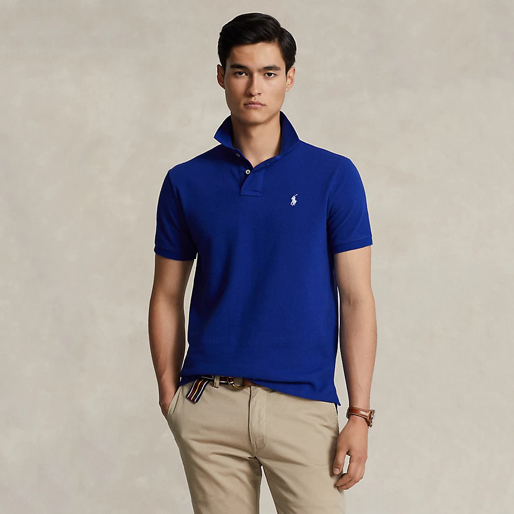 Áo Polo Ralph Lauren Basic Mesh Custom Slim Fit - Blue/Sky, Size M