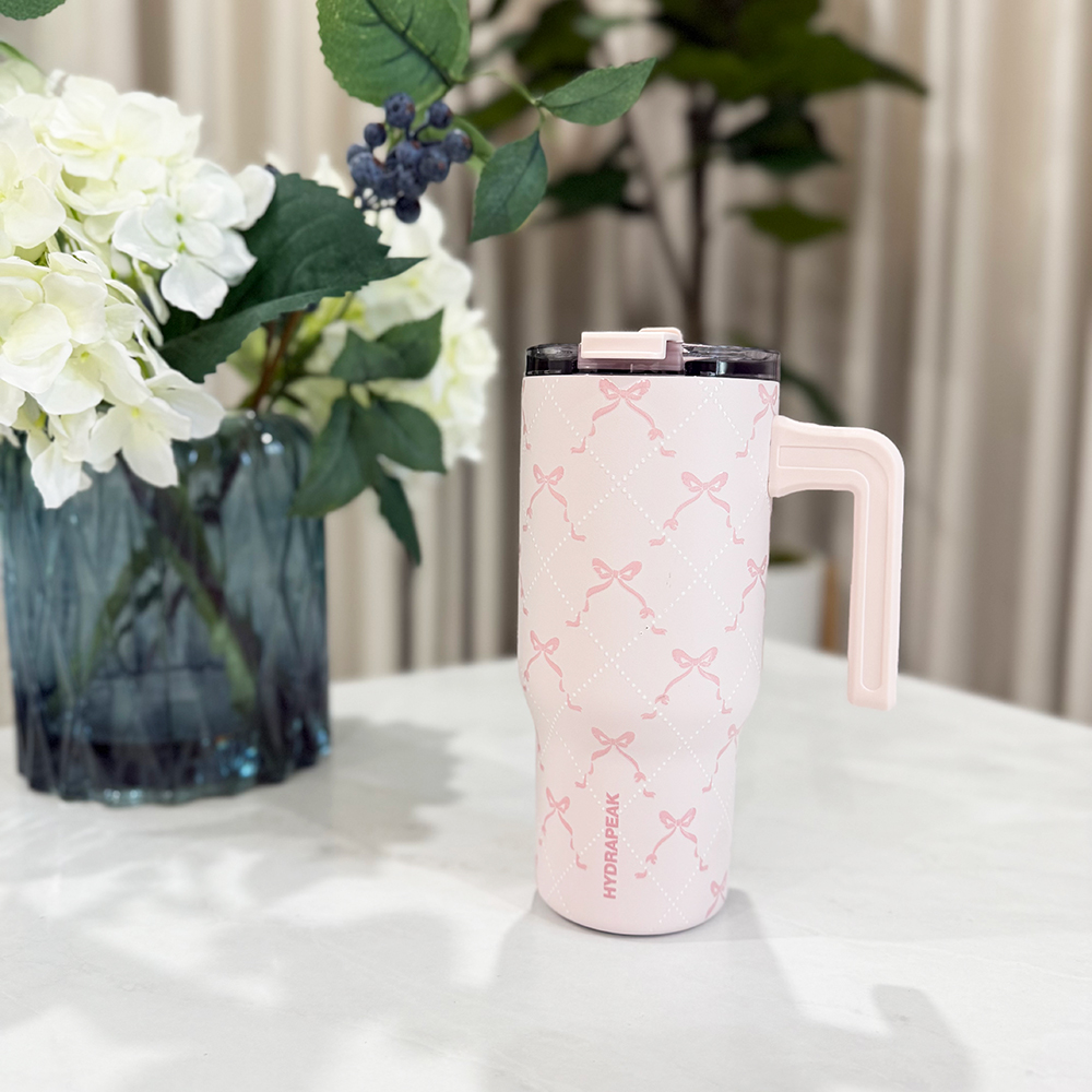 Ly giữ nhiệt Hydrapeak Voyager With Handle And Straw Lid - Whisper Pink, 740ml