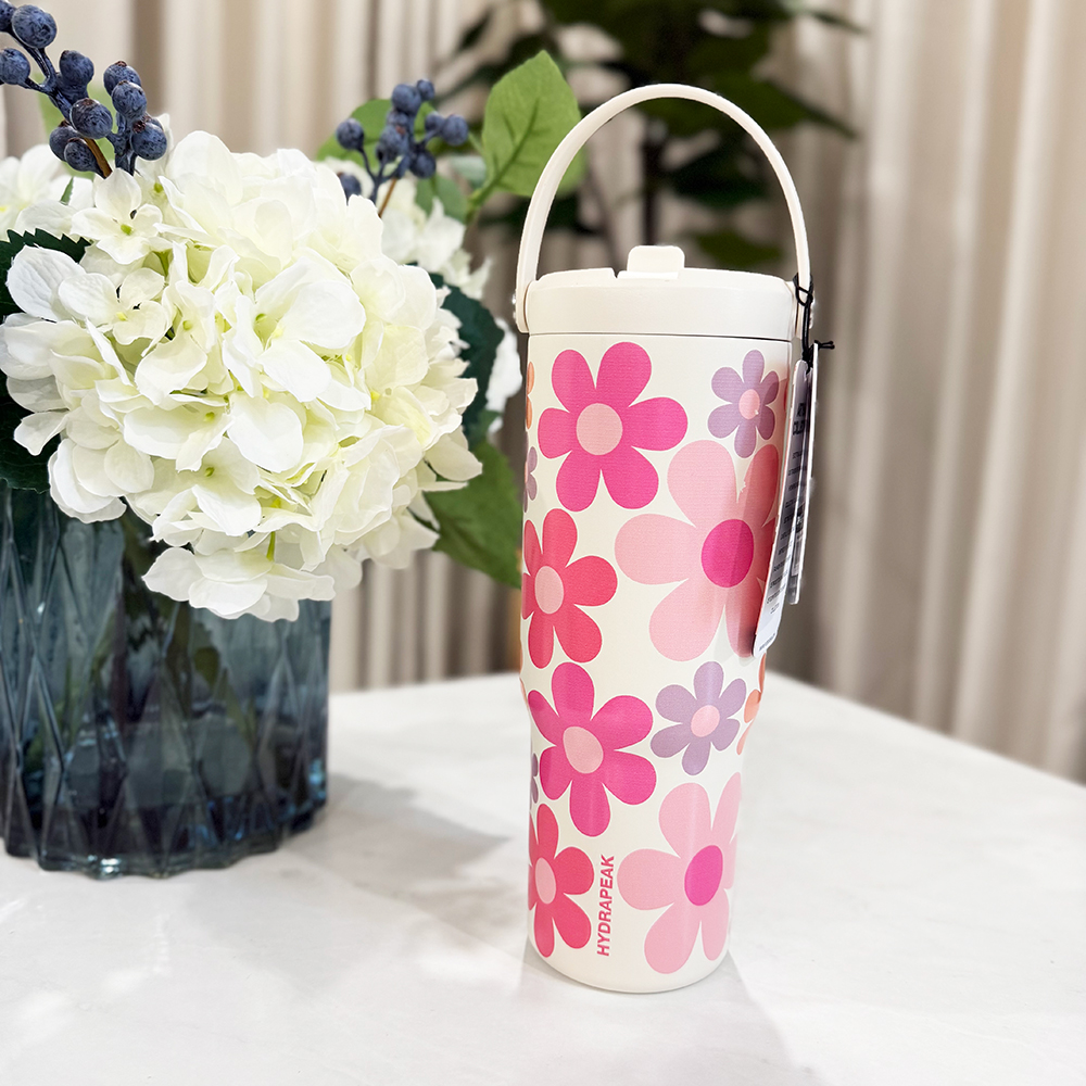 Bình giữ nhiệt Hydrapeak Nomad Bottle With Handle And Straw Lid - Retro Daisy/Ivory, 946ml