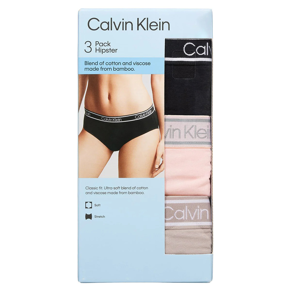 Set 3 quần Calvin Klein Ladies' Hipster - Black/Light Pink/Neutral, Size S