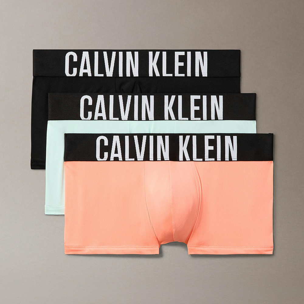 Set 3 quần Calvin Klein Intense Power Low Rise Trunk - Papaya Punch/Black/Moonlight Jade, Size M
