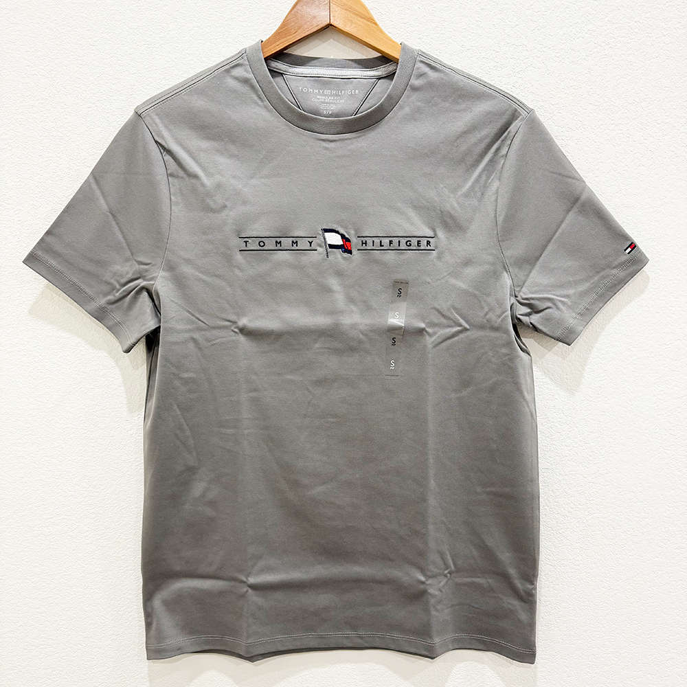 Áo Tommy Hilfiger Embroidered Flags Logo - Grey, Size M